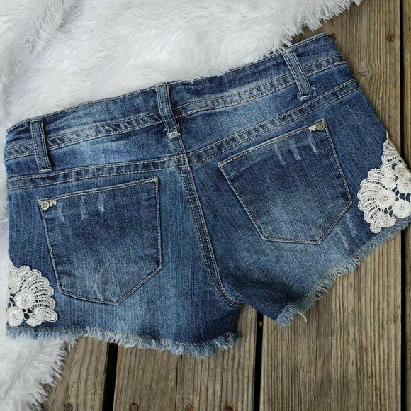 Hot Kiss Cici Cutoff Blue Jean Shorts Sz 7 / 29″ W - Picture 2 of 10